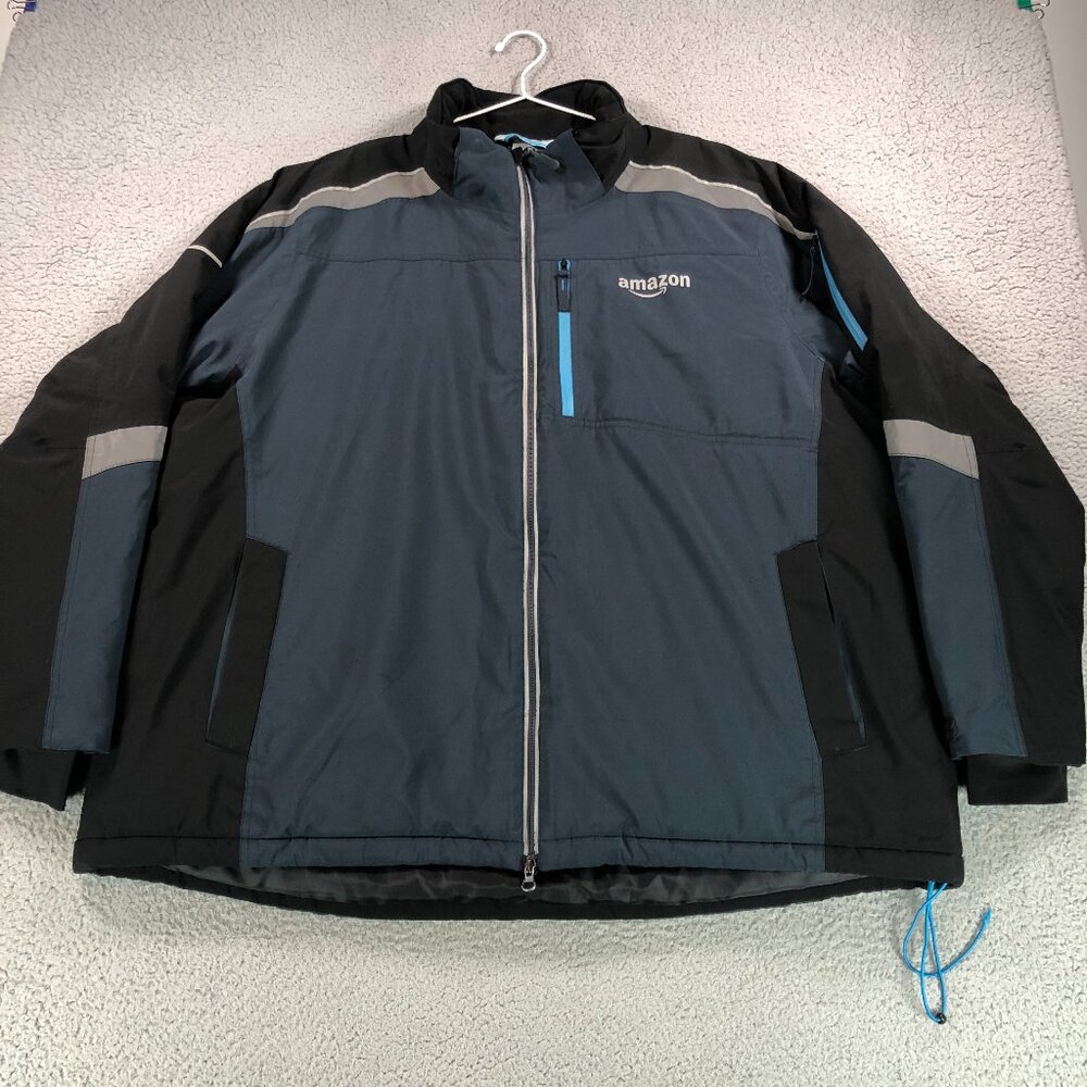 Amazon Jacket Adult 3XL Blue Gray Uniform Delivery Workwear Insulated Reflective
